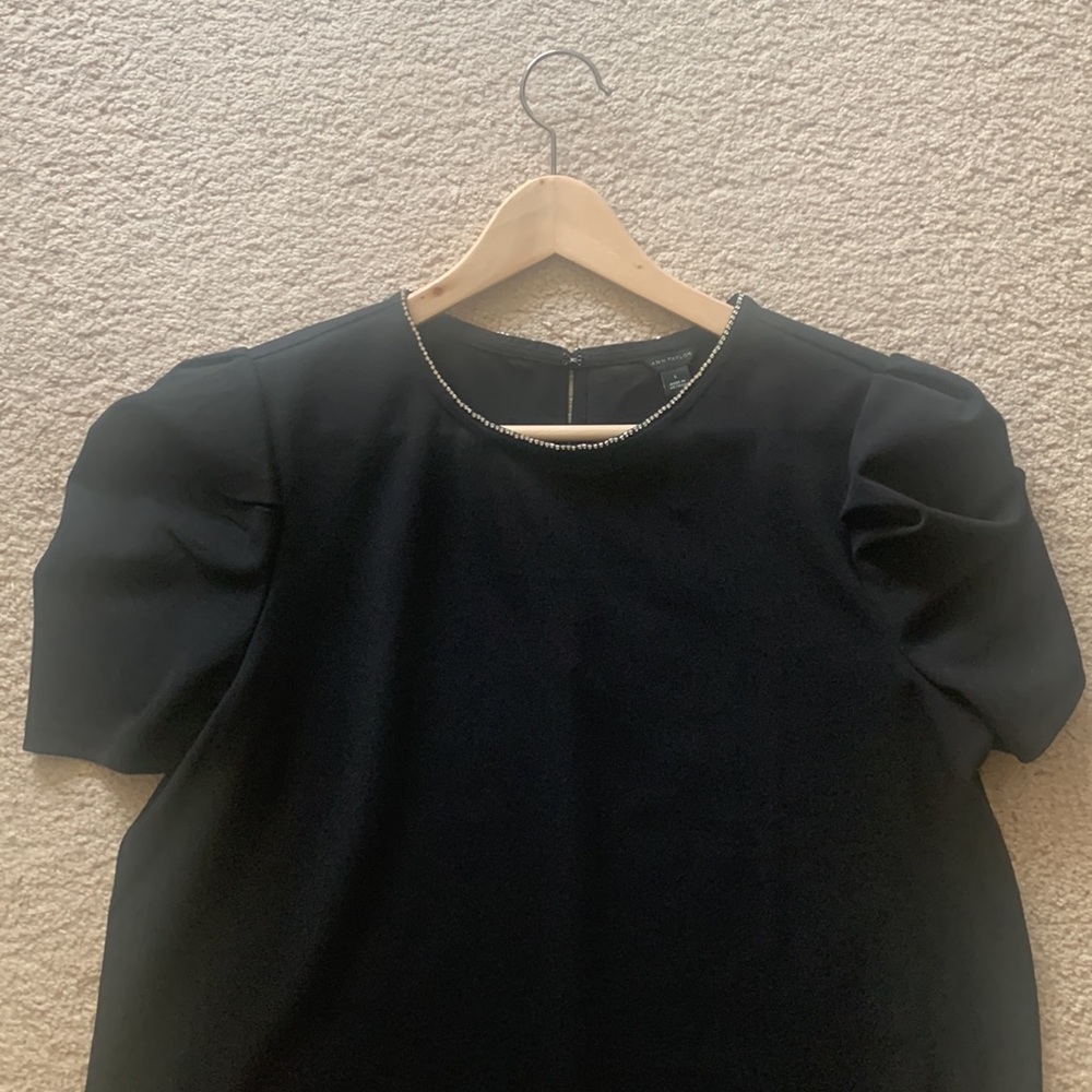 NWT Ann Taylor Black Blouse L